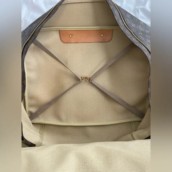 🎊 Authentic Vintage Louis Vuitton Luggage Brown Monogram Garmet Large Canvas - Picture 8 of 15